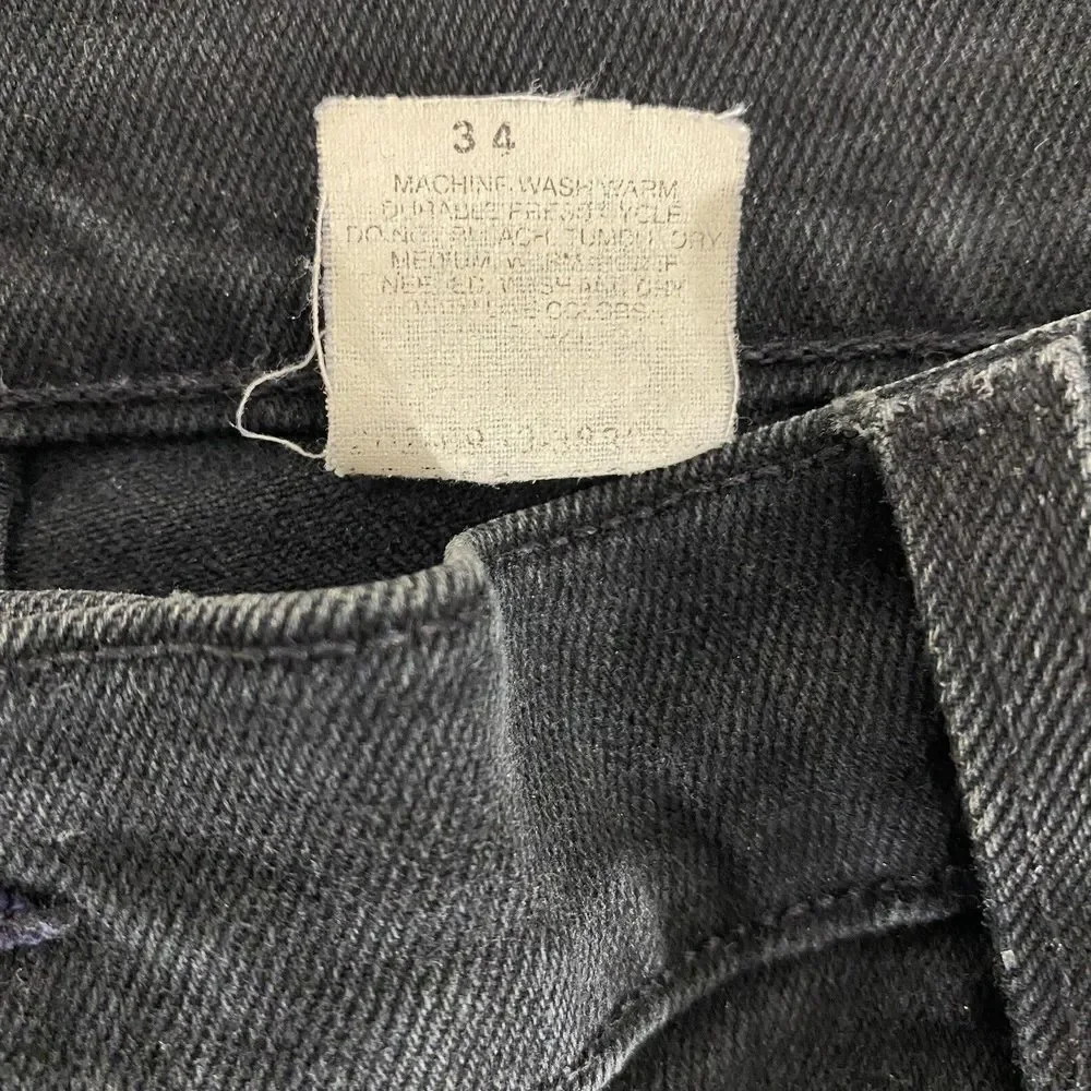 Levi’s 550 Jeans Womens 32x29 Black Relaxed Fit Tapered Denim Faded Distressed‎